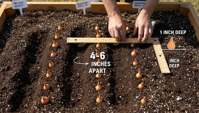 Techniques détaillées de plantation des oignons : espacement, profondeur, préparation du sol