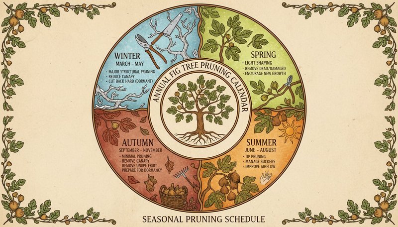 Calendrier de taille du figuier sur une année complète